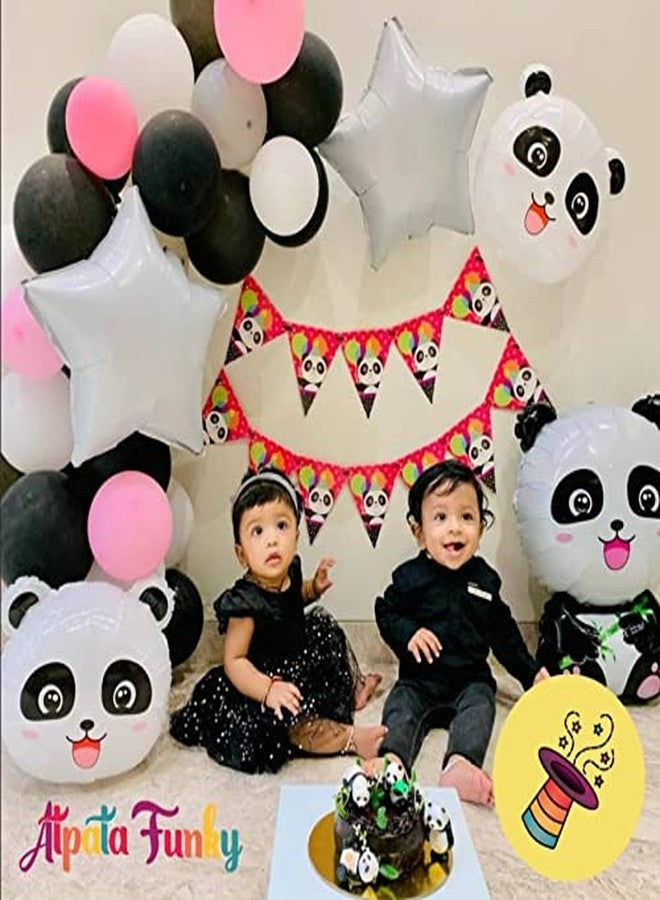 Atpata Funky Jungle Theme Animal Foil Balloons (Panda Set of 5) - Image 2